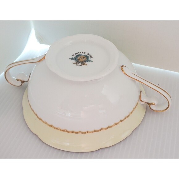 Vintage Noritake Fine China Ashley 3928 Japan Handled Cream Soup Bowl Floral - Picture 10 of 10